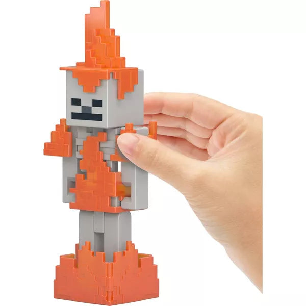 Minecraft Skeleton Action Figure with a pixelated design, 3.25-inch scale, and fun accessories included.
