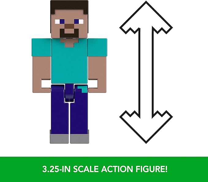 Minecraft Steve Action Figures - A 3.25-inch figure set with fun accessories for endless adventures.
