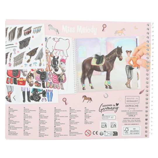 Miss Melody Dress Me Up Big Sticker Book reverse view picture of the book