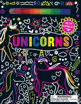 Neon Doodles Unicorn Activity Book for Kids