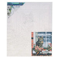 Cat at Window Paint by Numbers creative painting set 