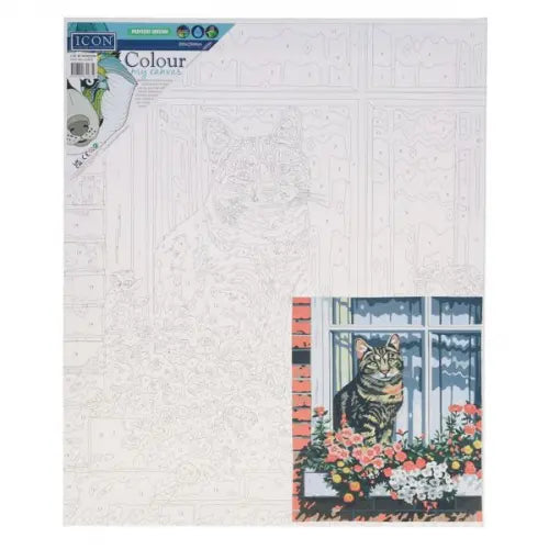 Cat at Window Paint by Numbers creative painting set 