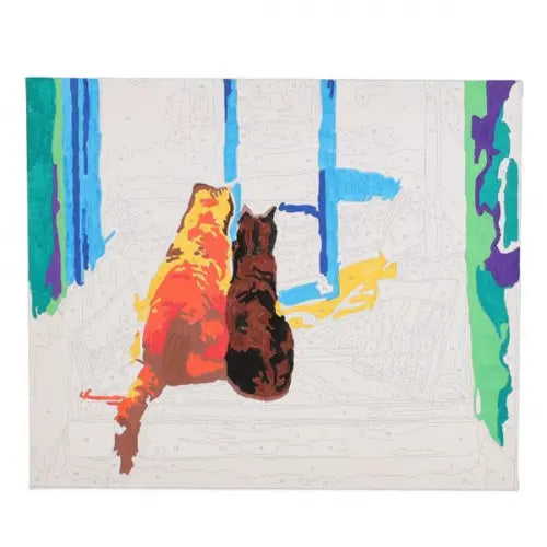 Icon Cat on Sill Paint By Numbers Canvas Kit life style picture