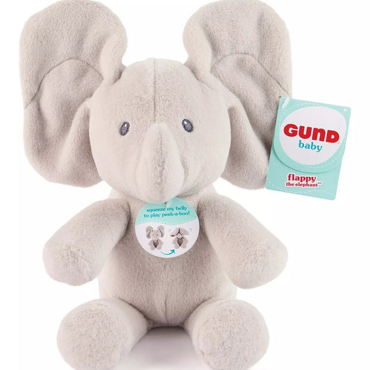 GUND Peek-A-Boo Flappy Interactive Elephant Plush Toy picture on the white background