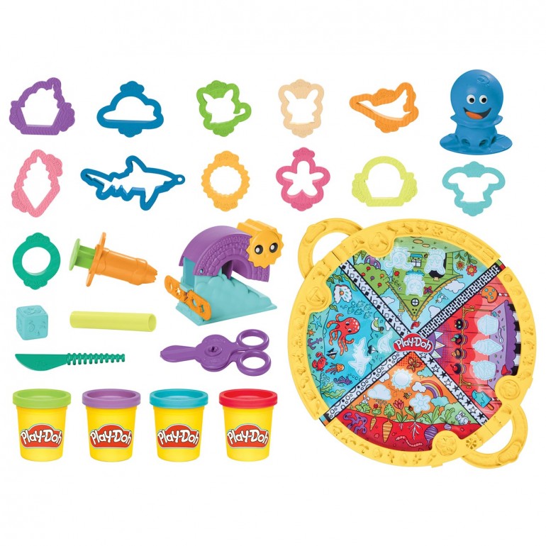 Play-Doh Fold And Go Playmat all items that set included