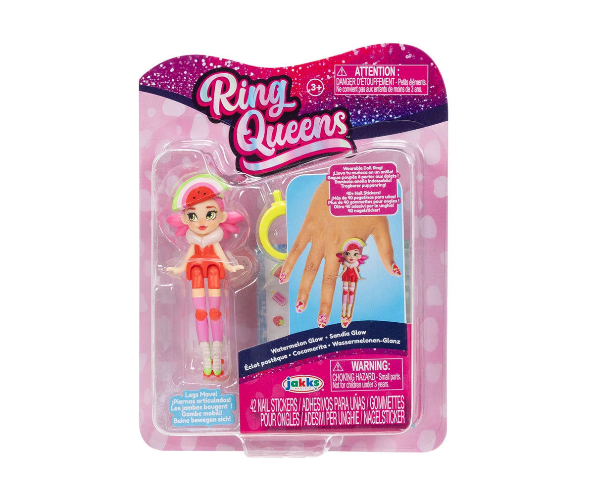 Ring Queens Wearable Mini Doll Ring Watermelon Glow collectible
