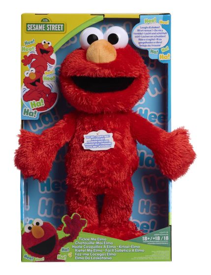 Sesame Street Tickle Me Elmo Plush Doll picture in the box