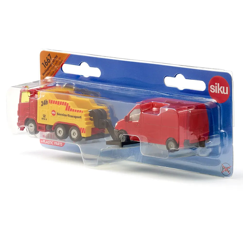 Siku Breakdown Tow Truck with Car Toy Vehicle picture in the box