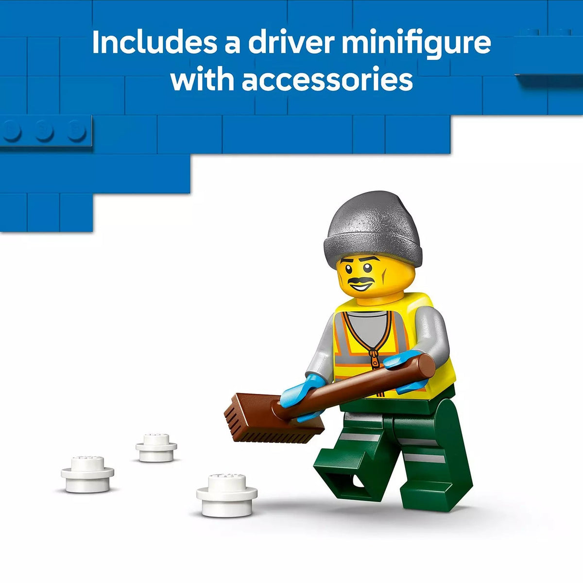 LEGO City 60490 Snowplough Truck Toy with Driver Minifigure driver includes