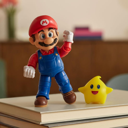Super Mario Galaxy Movie Mario 5-Inch Action Figure life style picture