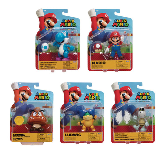 Super Mario 4" Figure Wave Assorted