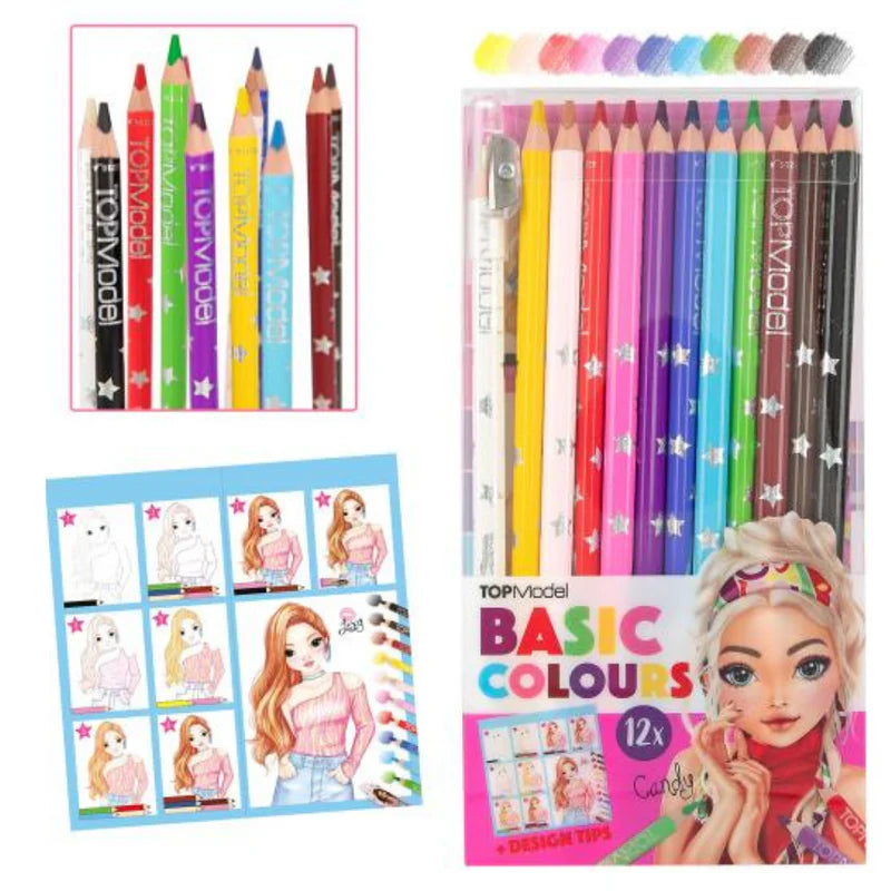 TOP Model Basic Coloring Pencil Set 12 Colors – Toys At Foys