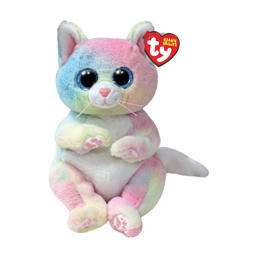TY Beanie Bellies Jenni Rainbow Kitty Plush Toy 15cm picture on the white background