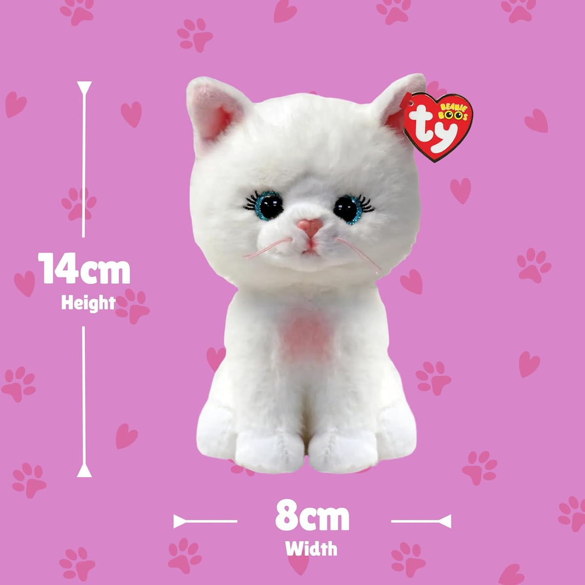 TY Beanie Boo Amelia Cat Plush 14cm picture with toy dimensions