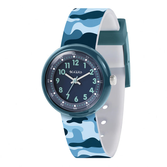 Tikkers Blue Camo Strap Watch