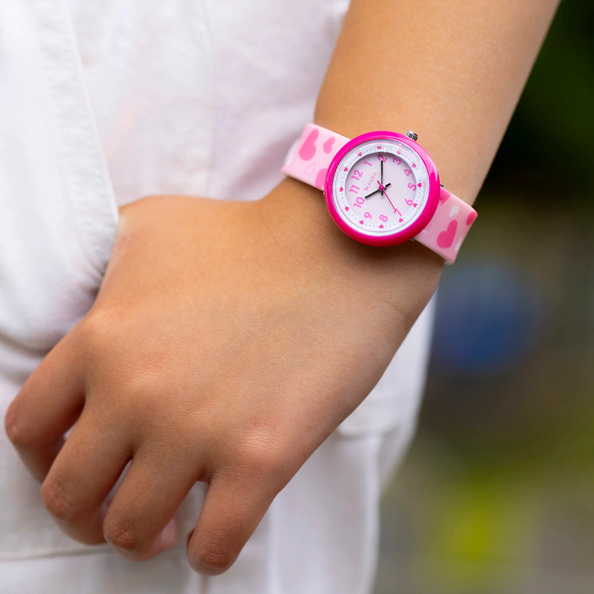 Tikkers Pink Heart Strap Watch