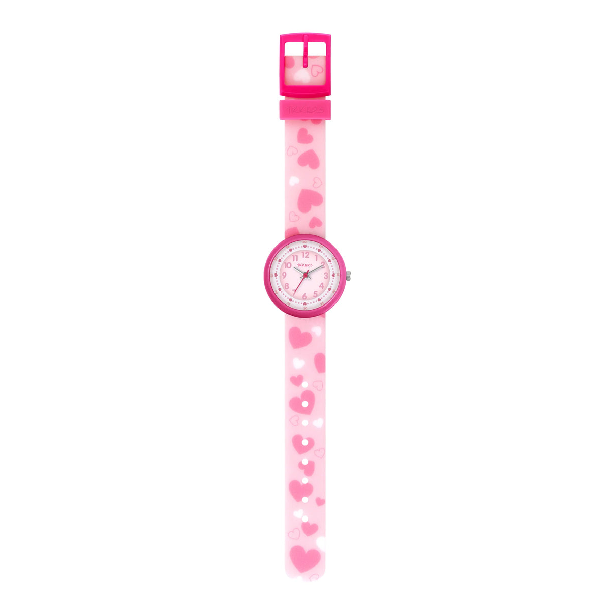 Tikkers Pink Heart Strap Watch