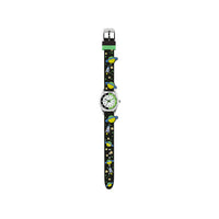 Tikkers Boys Green & Black Space Analogue Watch with a space pattern strap