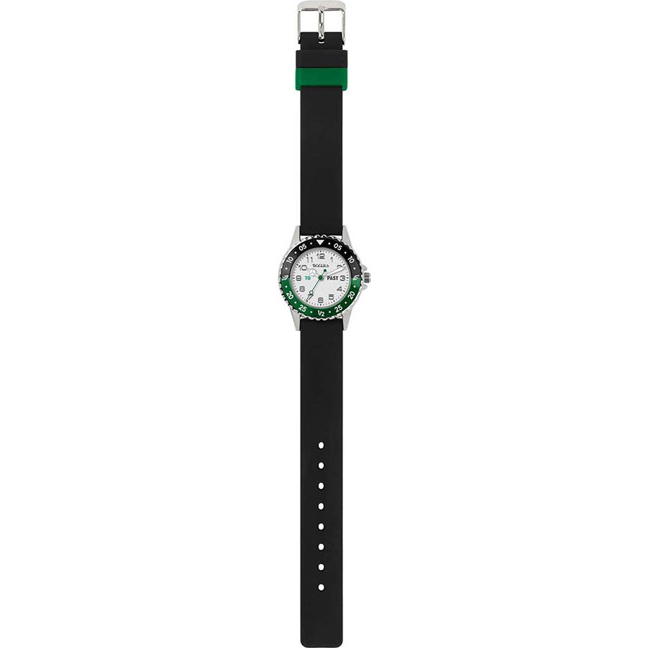 Tikkers Boys Series 10 Watch Black Silver with a black silicone strap
