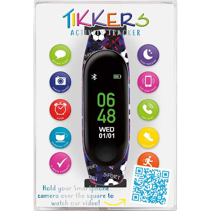 Tikkers Series 1 Boys Football Activity Tracker Smart Fitness Watch picture in the box