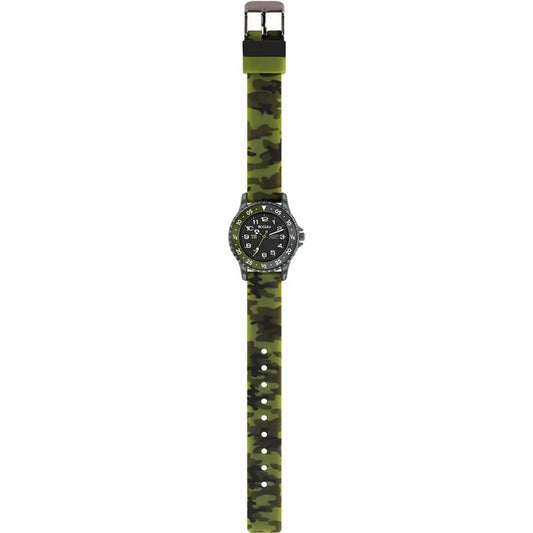 Tikkers Camo Silicone Time Teacher Strap Watch with a silicon khaki stripe