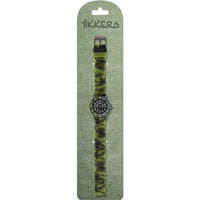 Tikkers Camo Silicone Time Teacher Strap Watch comes with a cardboard