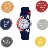 Tikkers Kids Blue Time Teacher Watch picture with watch features