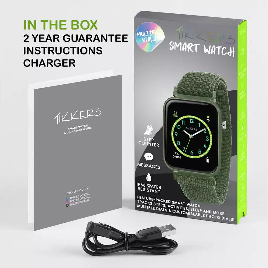 Tikkers Smart Series 13 Khaki Strap Smart Watch picture of the box