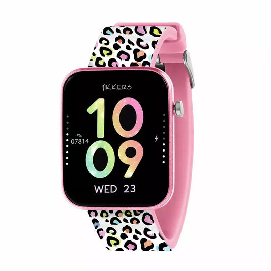 Tikkers Smart Series 13 Pink Camo Silicone Strap Smart Watch picture on the white background