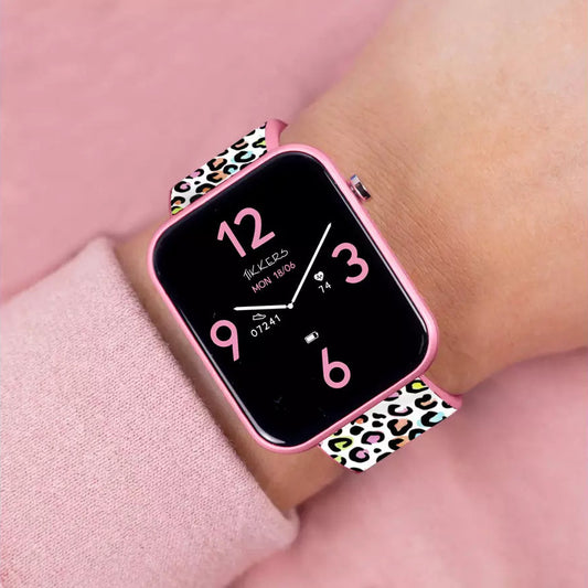 Tikkers Smart Series 13 Pink Camo Silicone Strap Smart Watch life style picture