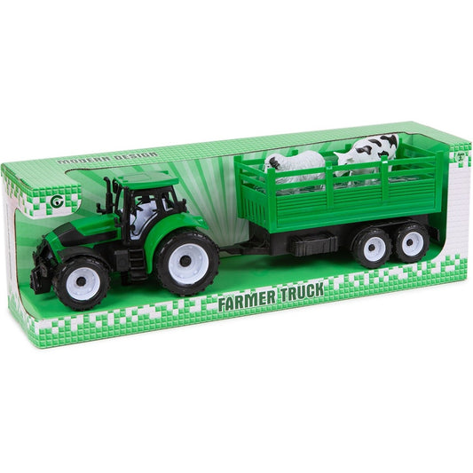 Tractor & Trailer With Animals Set picture on the white background