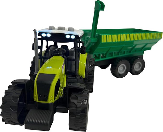 Tractor Toy with Lights and Sounds & Trailer with a trailer