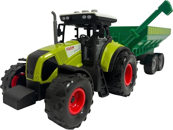 Tractor Toy with Lights and Sounds & Trailer for children over 3 years old