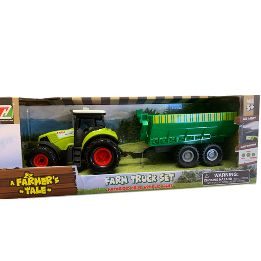 Tractor Toy with Lights and Sounds & Trailer picture on the white background