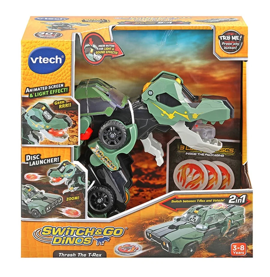 VTech Switch & Go Dinos Thrash the T-Rex Muscle Car cames boxed