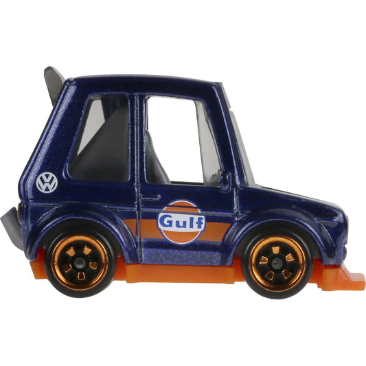 Toy car lovers will enjoy this Hot Wheels Tooned Volkswagen Golf Mk1 with its quirky design and bold paint job.
