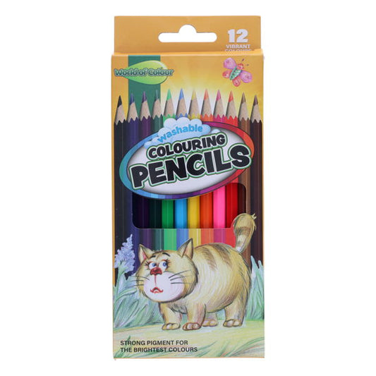 12 Full Size Colouring Pencils easy to clean