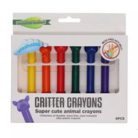 Washable Critter Crayons 6 Pack easy to clean crayons