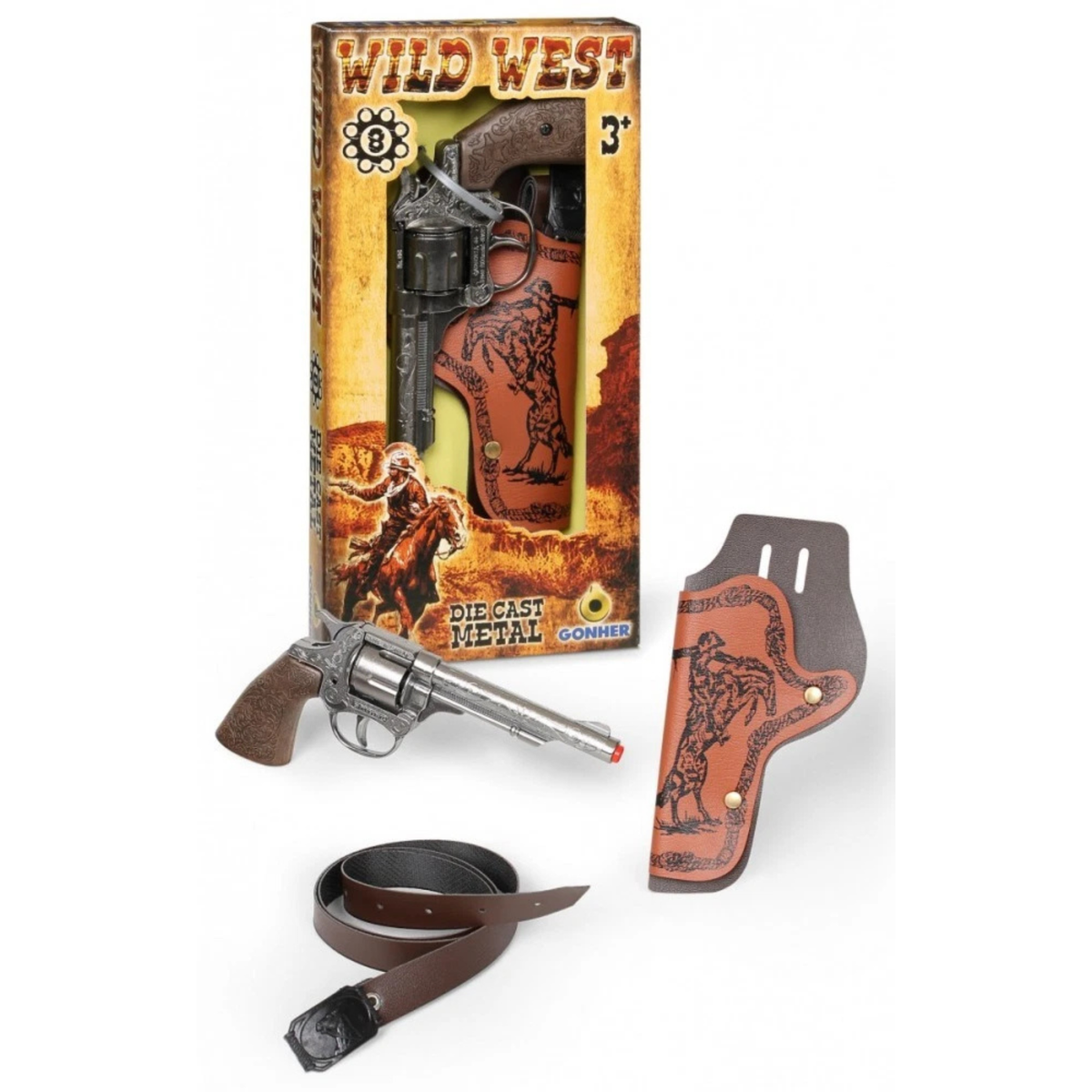 Wild West Revolver & Holster Set comes in the box