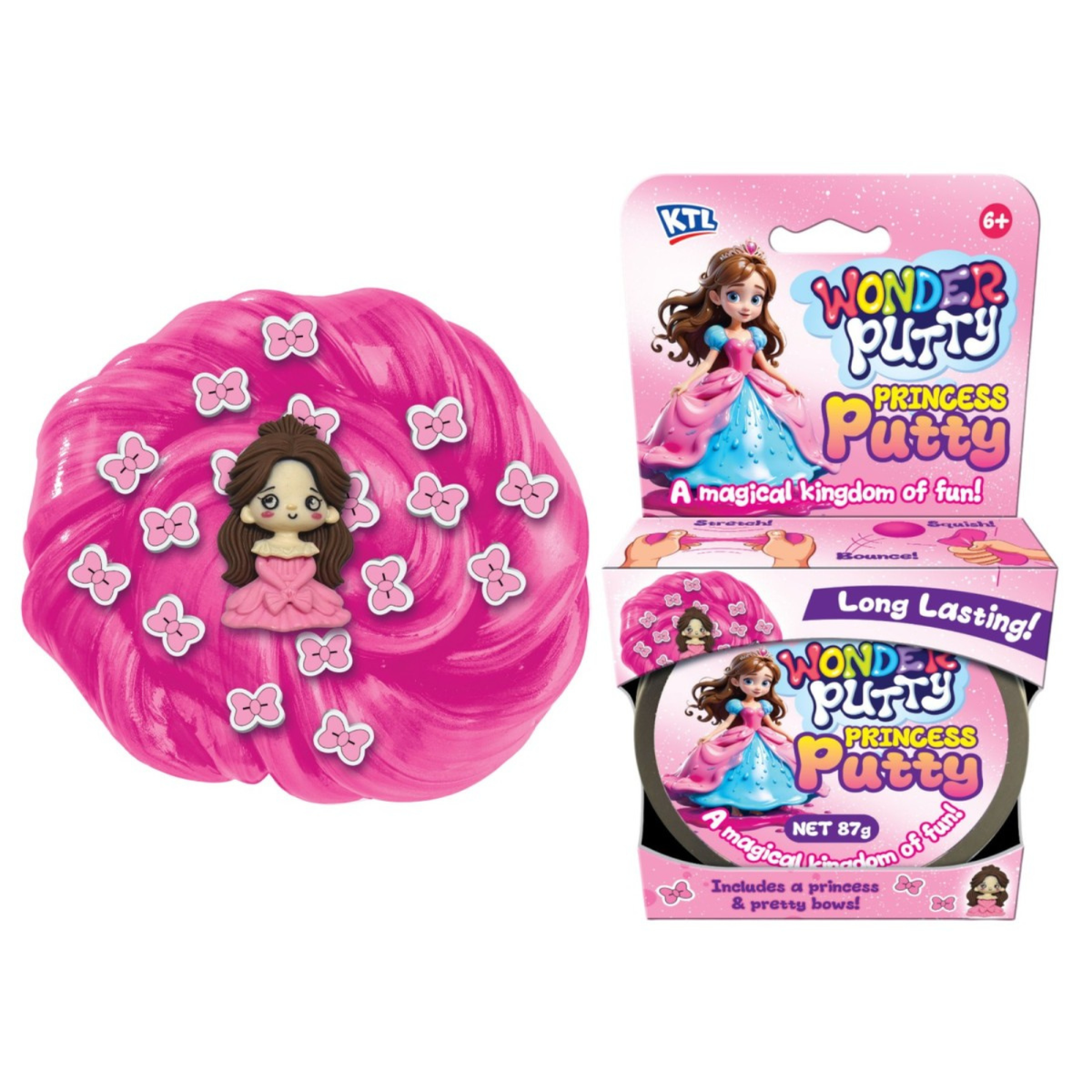 Wonder Putty Princess pink slime with a princess