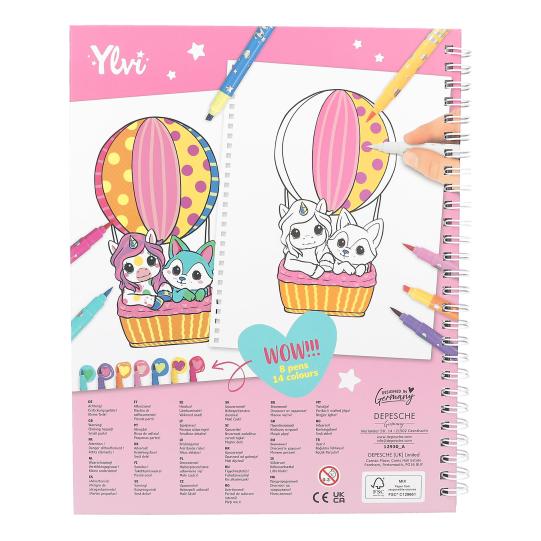 Ylvi Colouring Book with Pen Set reverse picture of the book