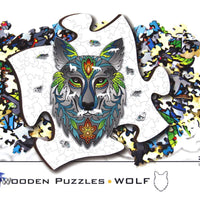 Rainbow Wood Puzzle Wolf