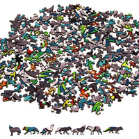 Rainbow Wood Puzzle Wolf