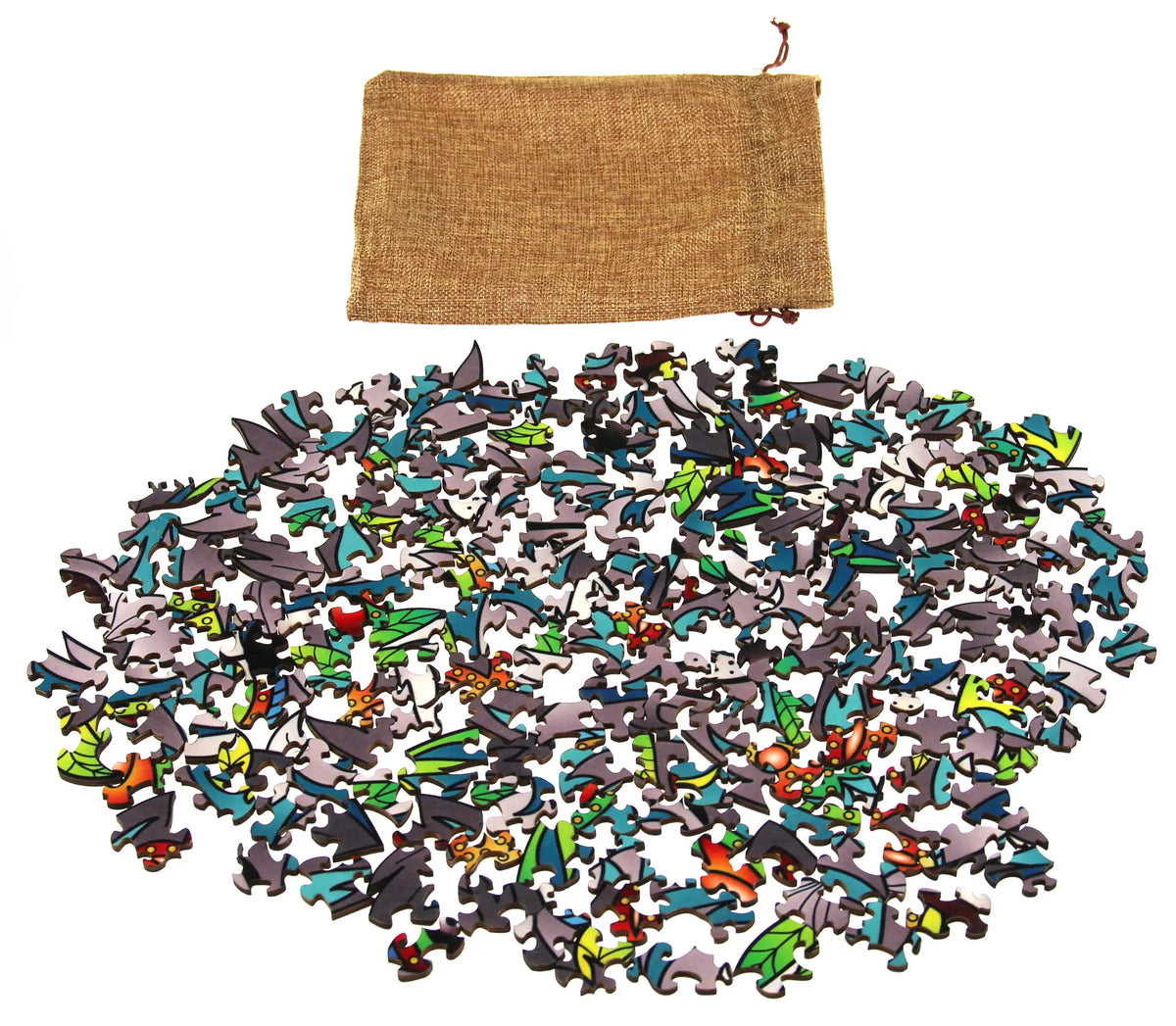 Rainbow Wood Puzzle Wolf
