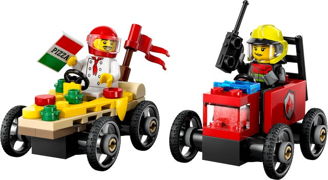 LEGO Pizza Vs. Fire Truck Race Car Pack