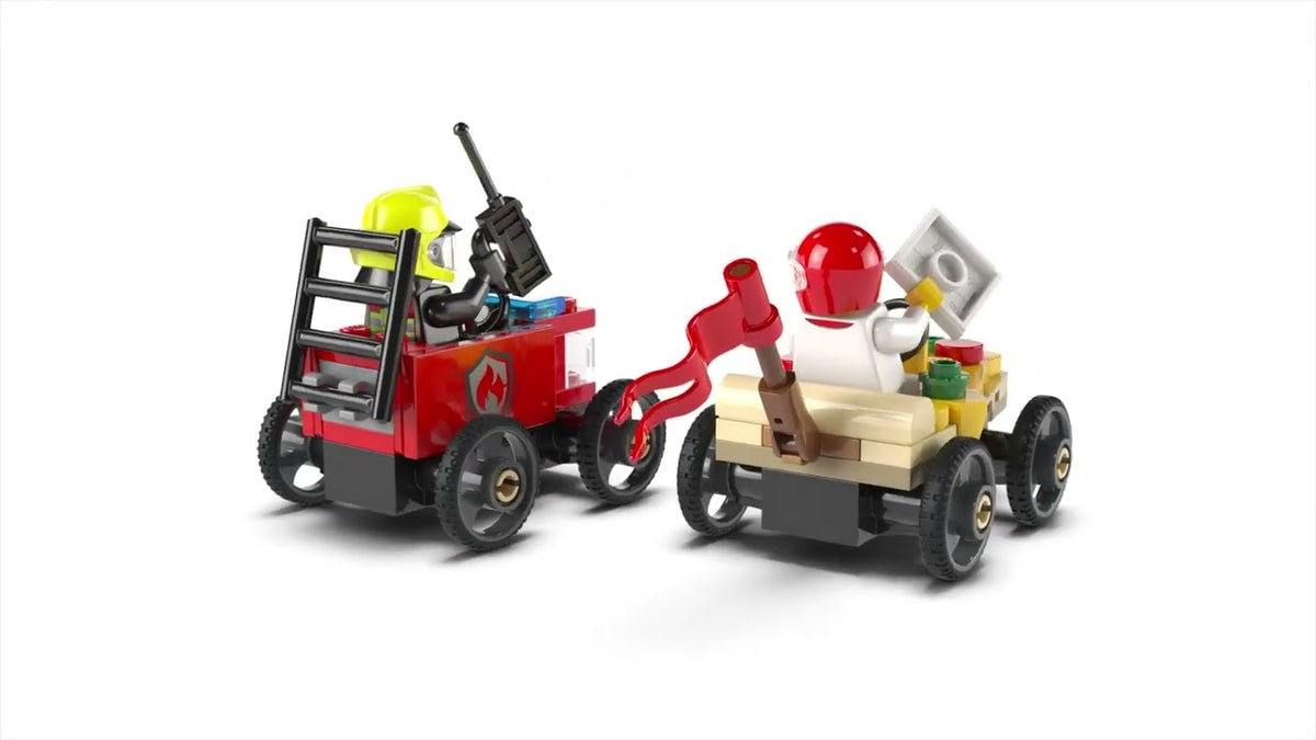 LEGO Pizza Vs. Fire Truck Race Car Pack