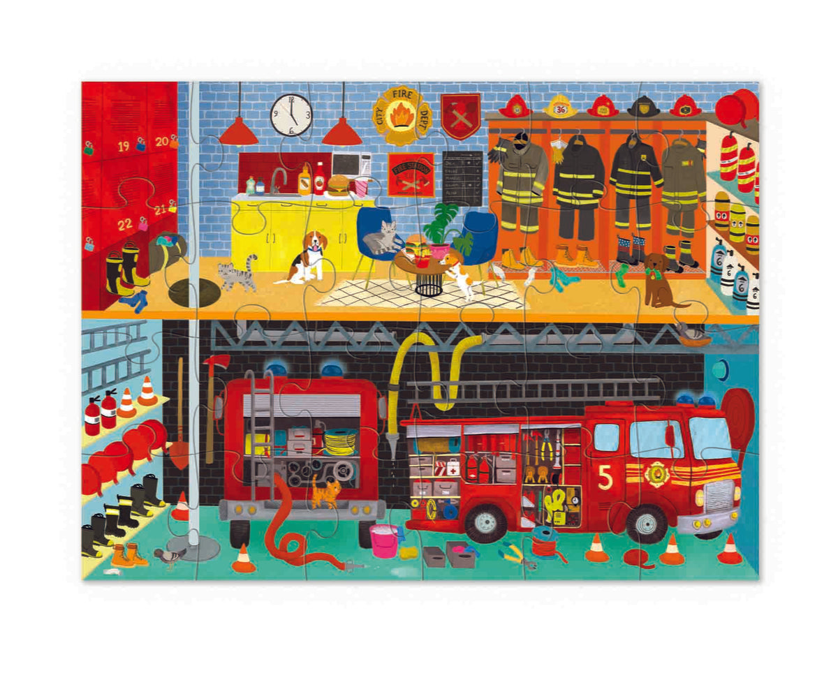 Little Buildings 24 Pieces Puzzle - Fire House