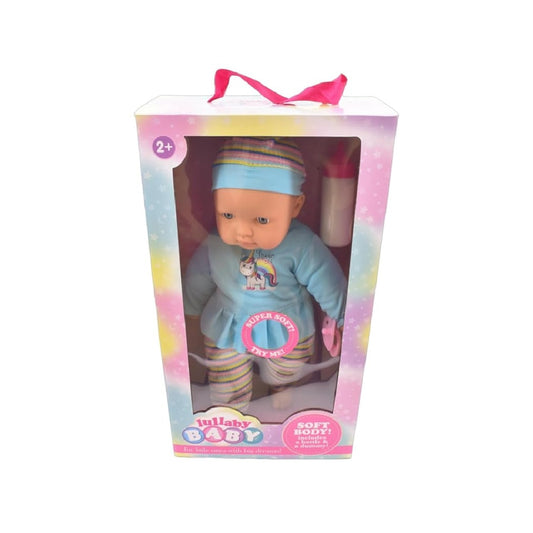 Lullaby Baby 16" Soft Baby Doll With Bottle and Dummy