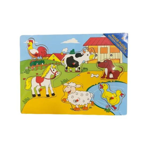 Wooden Farm Puzzle With Peg