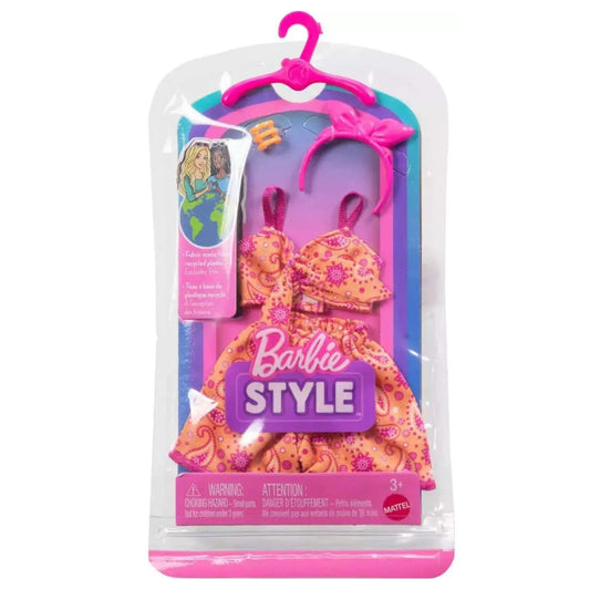 Toys at Foys - Barbie Style Orange Paisley Outfit Fashion Pack